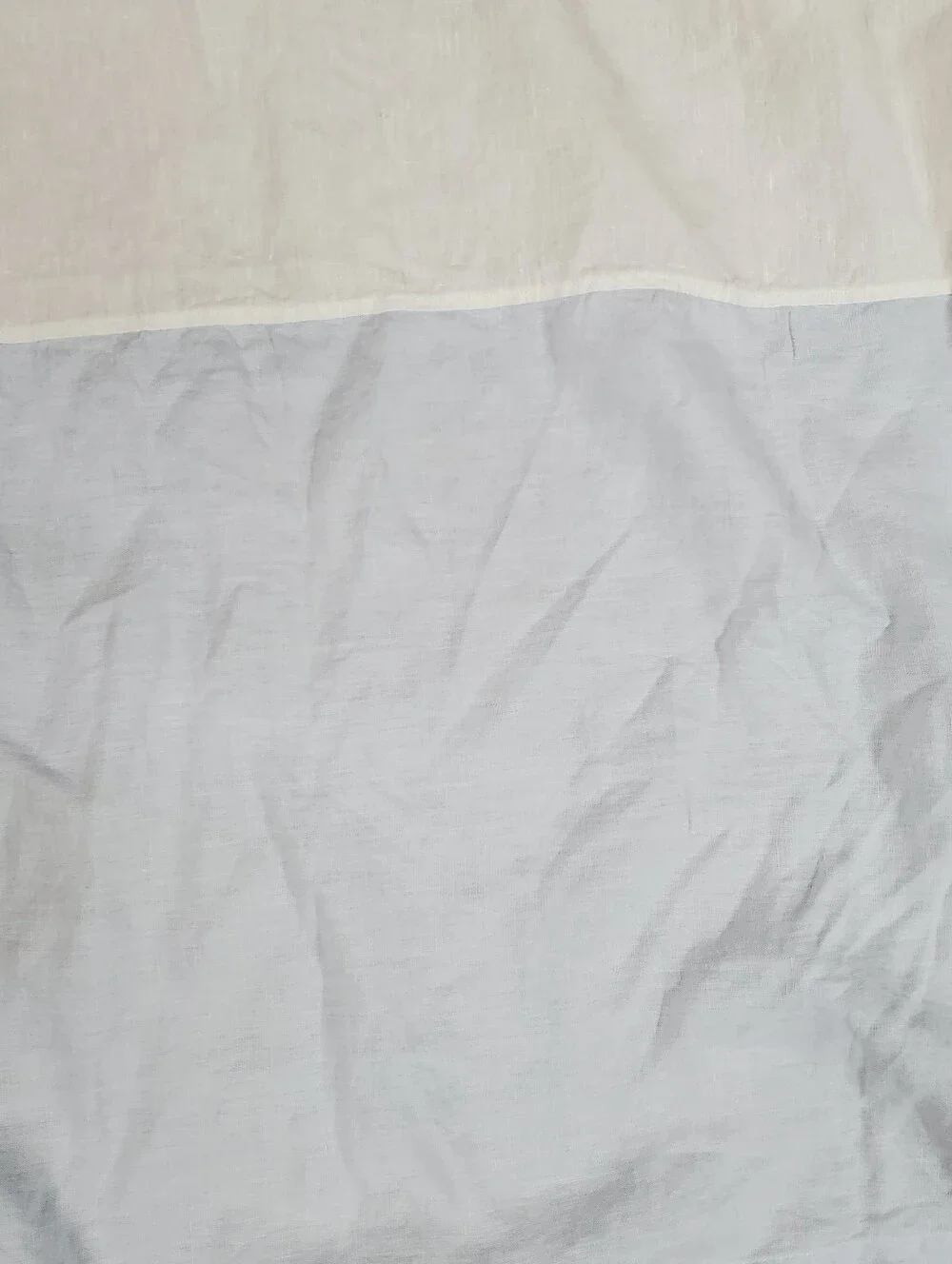 Ivory Restoration Hardware Linen Shower Curtain white blue bottom 74
